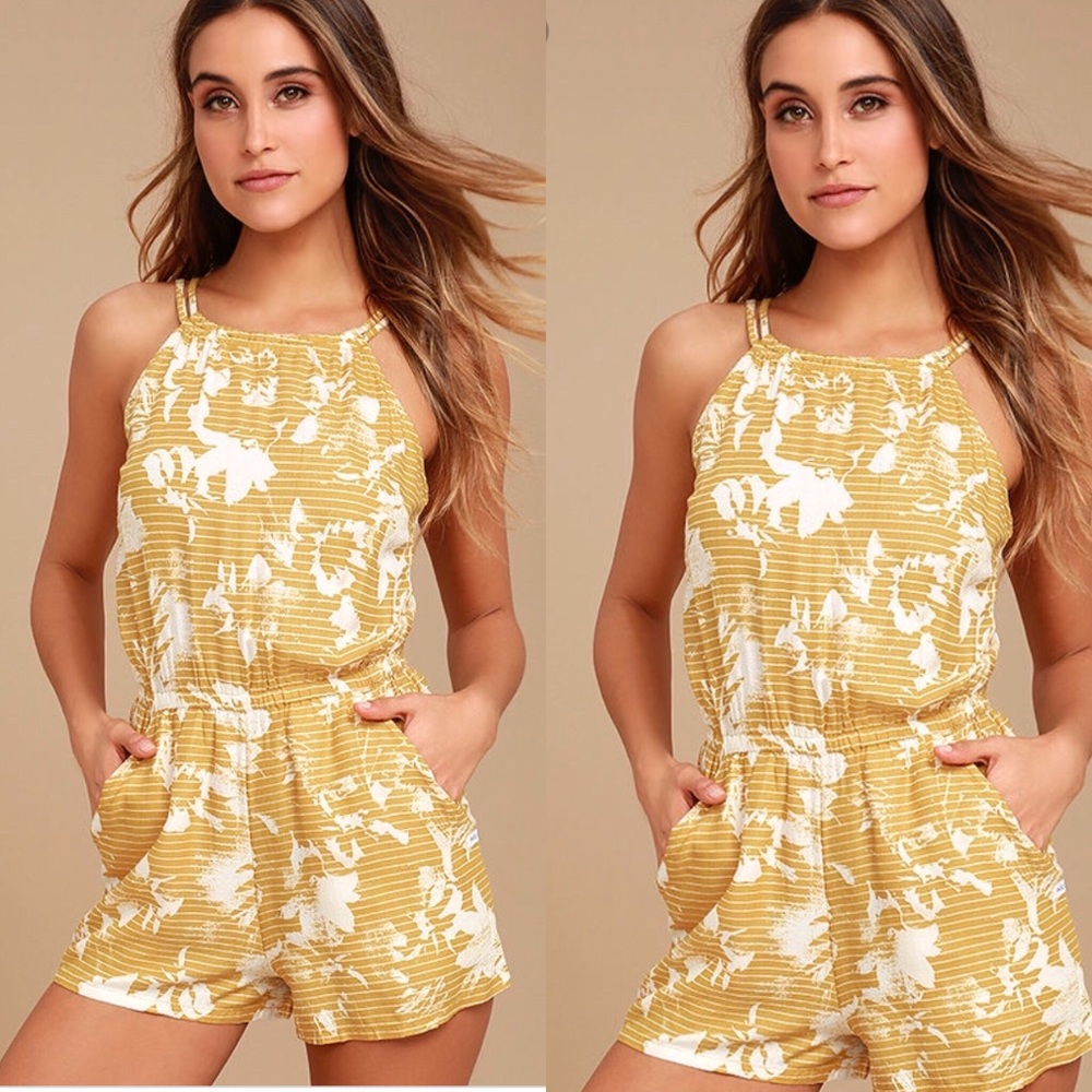 RVCA Hot Water romper- size S- yellow